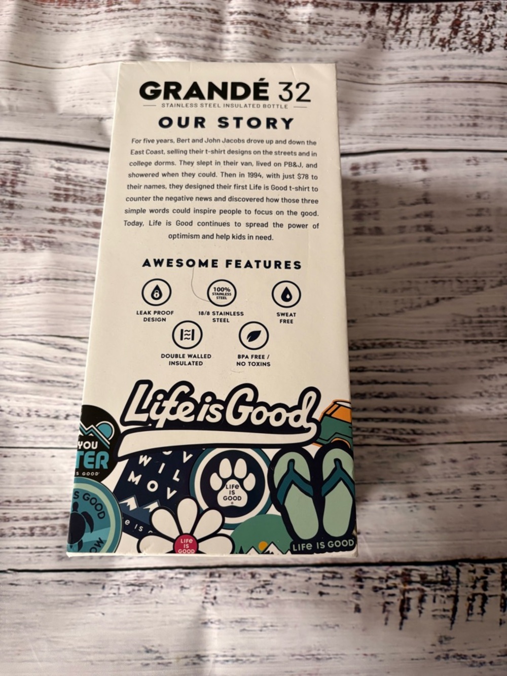 Life Is Good White Box with Multicolor Sticker Motif - Picture 2 of 4